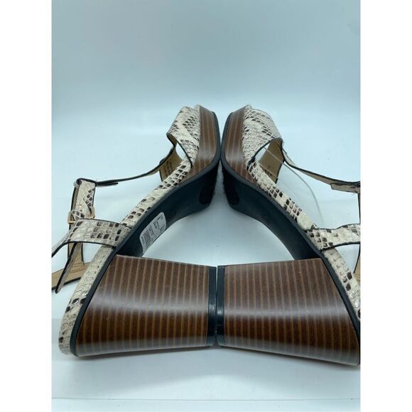 Cato Womens Open Toe Sandals Block High Heels Snake Pattern Shoes Size 8 - Picture 7 of 10